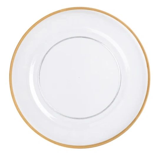 Acrylic Clear Gold Trim Charger Plate